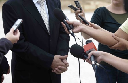 business meeting conference journalism microphones